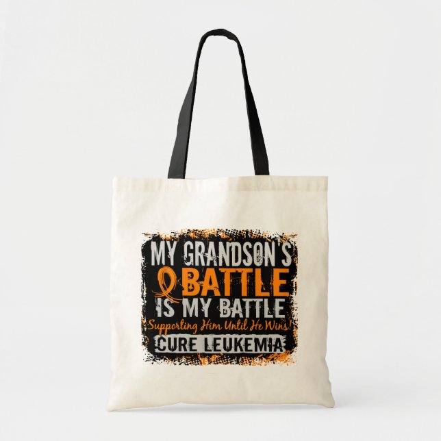 My Battle Too 2 Leukaemia Grandson Tote Bag (Front)
