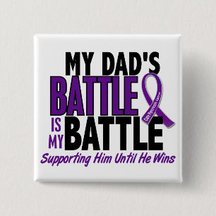 My Battle Too Dad Pancreatic Cancer 2 Inch Square Button