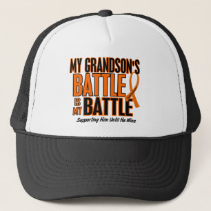 My Battle Too Grandson Leukaemia Trucker Hat