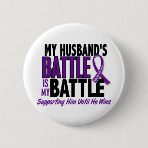 My Battle Too Husband Pancreatic Cancer 2 Inch Round Button