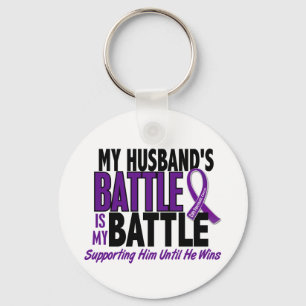 My Battle Too Husband Pancreatic Cancer Keychain