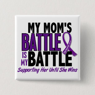 My Battle Too Mom Pancreatic Cancer 2 Inch Square Button