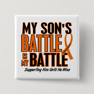 My Battle Too Son Leukaemia 2 Inch Square Button