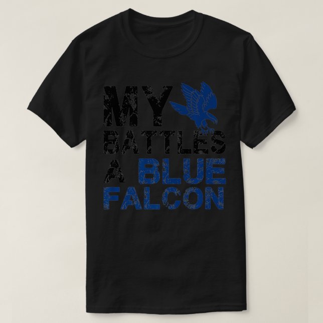 My Battles A Blue Falcon Premium  T-Shirt (Design Front)