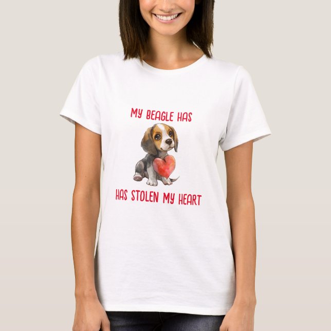 My Beagle Has Stolen My Heart T-Shirt (Front)