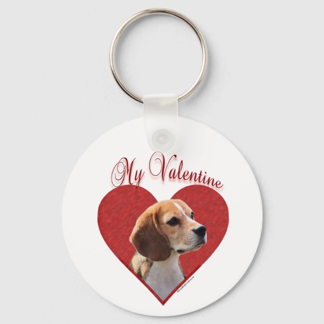 My Beagle Valentine Keychain (Front)