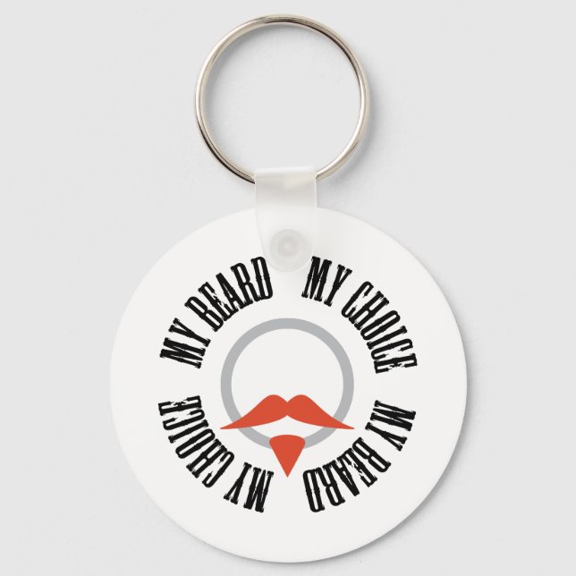 My Beard, My Choice - Red Goatee Keychain (Front)