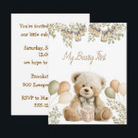 My Beary First Birthday Digital Download  Invitation<br><div class="desc">Gender neutral design,  can be customized for baby shower or birthday,  purchase one digital download and create all your birthday decorations or buy all your matching party decor right here on Zazzle!</div>