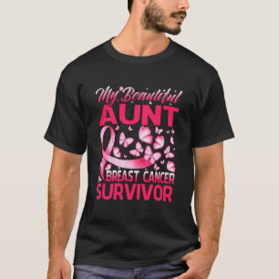 My Beautiful Aunt Breast Cancer Survivor Butterfly T-Shirt