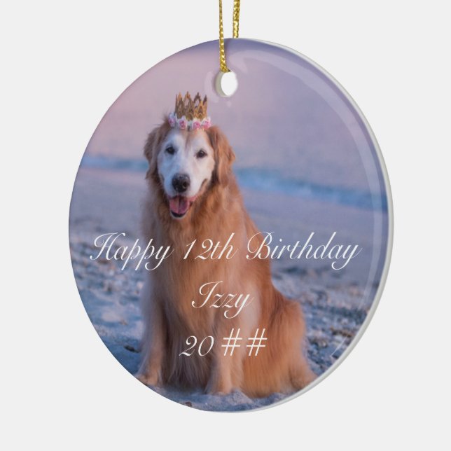 My Beautiful Dog Custom Birthday Ceramic Ornament (Left)