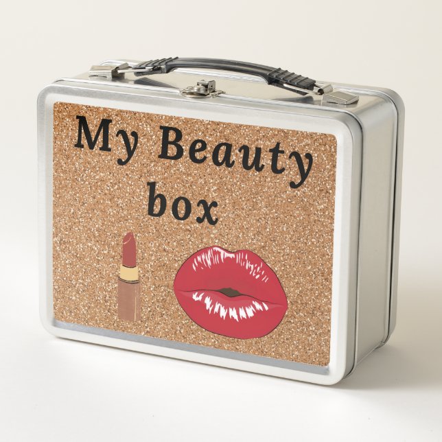 My beauty box, makeup case metal lunch box (Front)