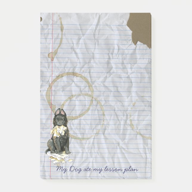 My Belgian Sheepdog Ate My Lesson Plan Post-it Notes (Front)
