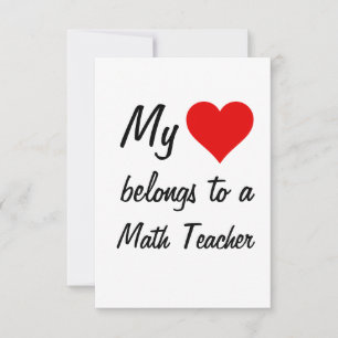 My Belongs To A Math Teacher Card