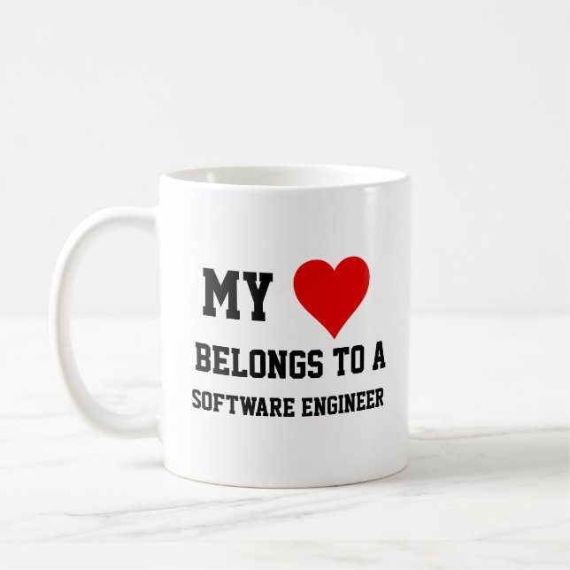 My Belongs To A Software Engineer  Coffee Mug (Left)