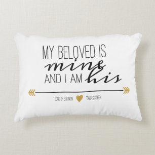 My Beloved is Mine, Scripture Accent Pillow