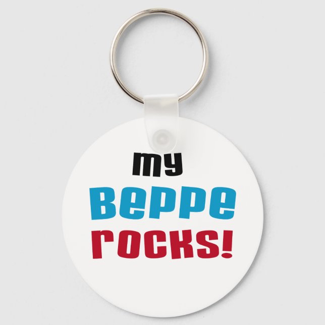 My Beppe Rocks T-shirts and Gifts Keychain (Front)