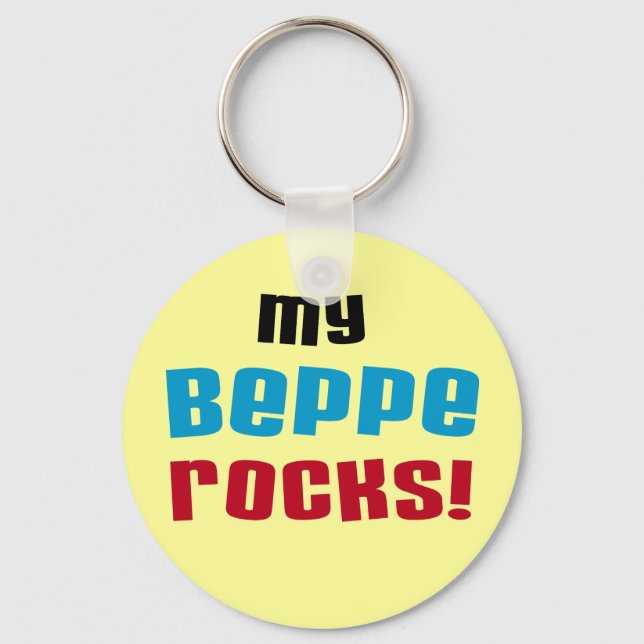 My Beppe Rocks T-shirts and Gifts Keychain (Front)