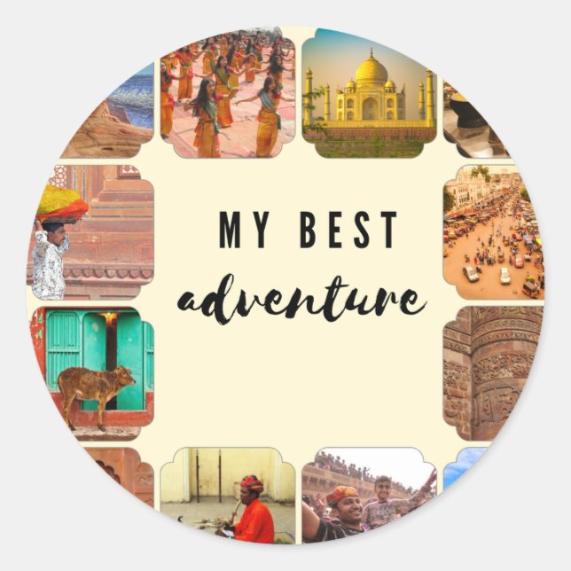 MY BEST ADVENTURE  CLASSIC ROUND STICKER (Front)