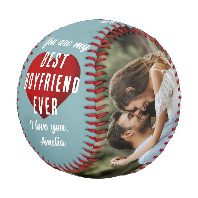 My Best Boyfriend Ever Red Heart 2 Photos  Baseball (Angled)