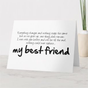 My best friend card