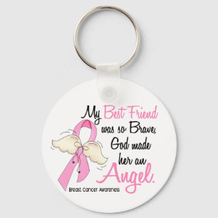 My Best Friend Is An Angel 2 Breast Cancer Keychain