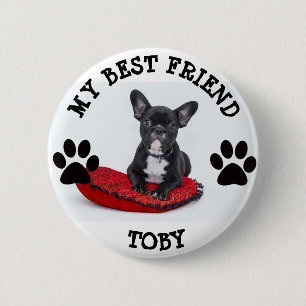 My Best Friend, Pawprints Dog Pet Photo Button