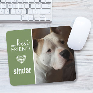My Best Friend Pet Photo Personalised Green Mouse Pad