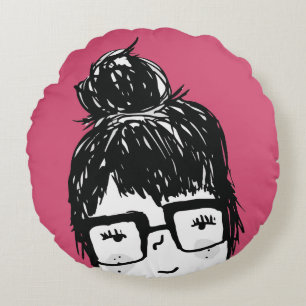My Best Friend Sara Round Pillow