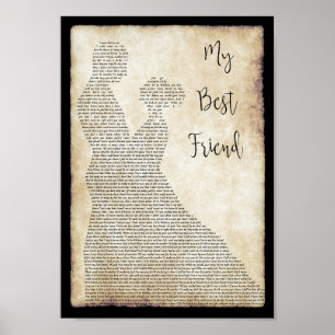 My Best Friend Song Lyric Man Lady Dancing Print