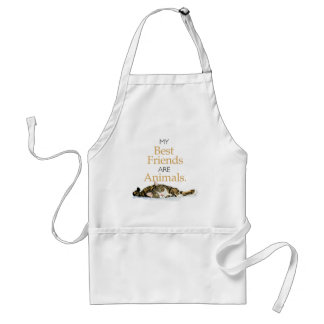 My best friends are animals cat watercolor standard apron