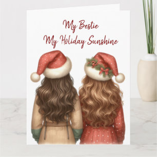My Bestie My Holiday Sunshine Christmas Greeting Card