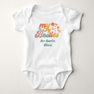 My Besties are auntie Custom Name Wildflower Baby Bodysuit