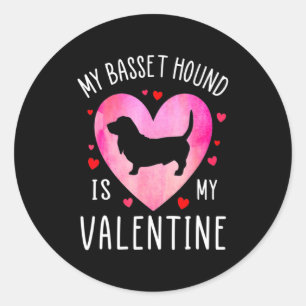 My Bet Hound Is My Valentine Dog Lover Valentin Classic Round Sticker