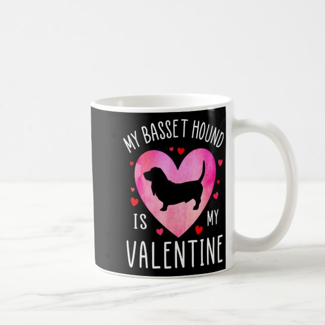 My Bet Hound Is My Valentine Dog Lover Valentin  Coffee Mug (Right)