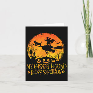 My Bet Hound Rides Shotgun Dog Halloween Costume  Card