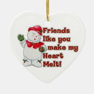 MY BFF AT CHRISTMAS "DECORATION" U MELT MY HEART CERAMIC ORNAMENT
