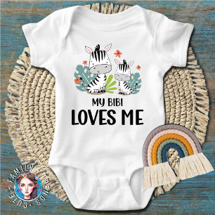 My Bibi Loves Me Zebra Baby Bodysuit