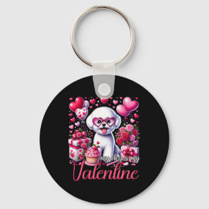 My Bichon Frise Is My Valentine Dogs Lovers Bichon Keychain