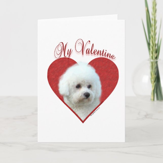 My Bichon Frise Valentine Holiday Card (Front)