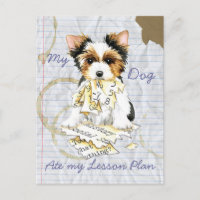 My Biewer Terrier Ate My Lesson Plan Postcard