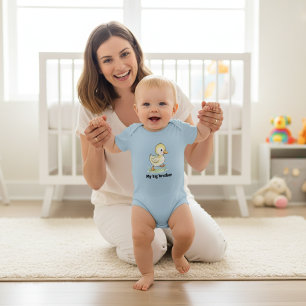 My Big Brother - Baby Romper - Light Blue