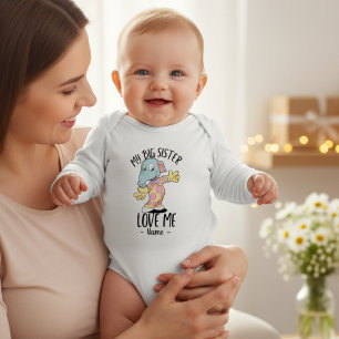 My Big Sister Love Me With Personalized Name Baby Bodysuit