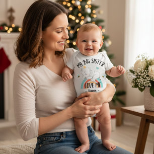 My Big Sister Loves Me Personalized Baby Bodysuit