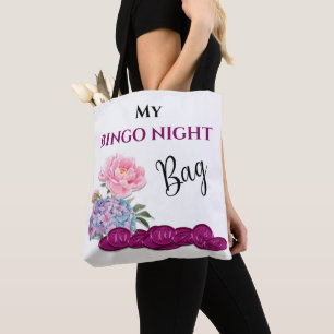 My Bingo Night Bag Bingo Cards Chips Flowers