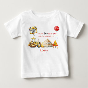 My Birthday & I'm Digging It! Construction Zone Baby T-Shirt