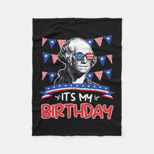 My Birthday Independence Day George Washington Par Fleece Blanket