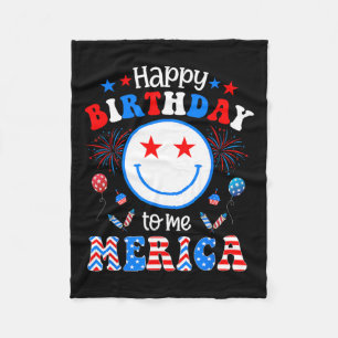 My Birthday July 4th American Independence Day Gif Fleece Blanket