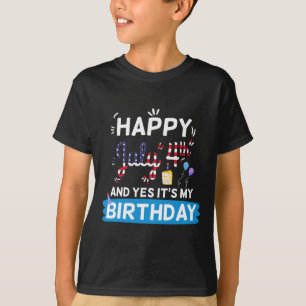 My Birthday July 4th American Independence Day Gif T-Shirt