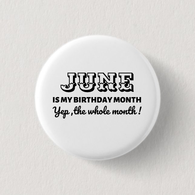 My Birthday Month Custom 1 Inch Round Button (Front)