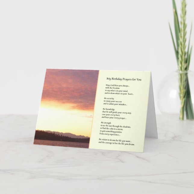 My Birthday Prayers for You... Card (Front)